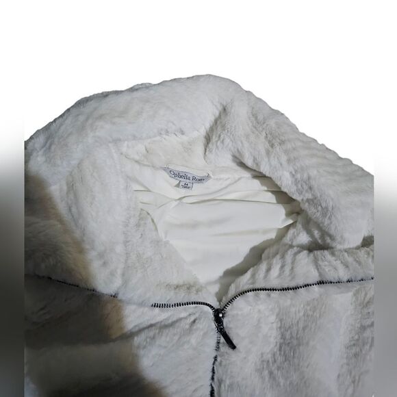 Women's OPHELIA ROE Faux Fur Zip Jacket Medium - Picture 4 of 5